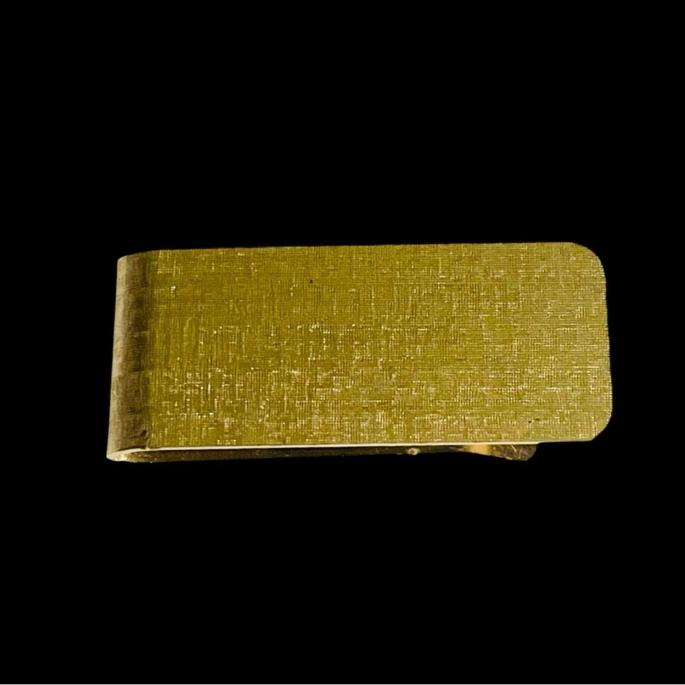 Nice Vintage Brushed Gold Tone Money Clip Great Gift For Him